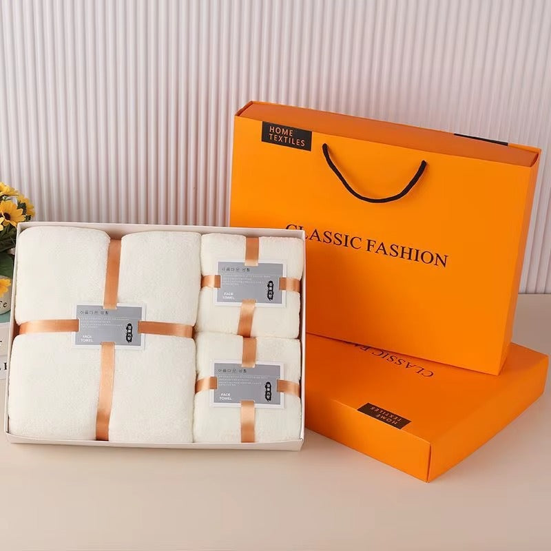 Ensemble de serviettes de bain en microfibre velours corail 3 pièces